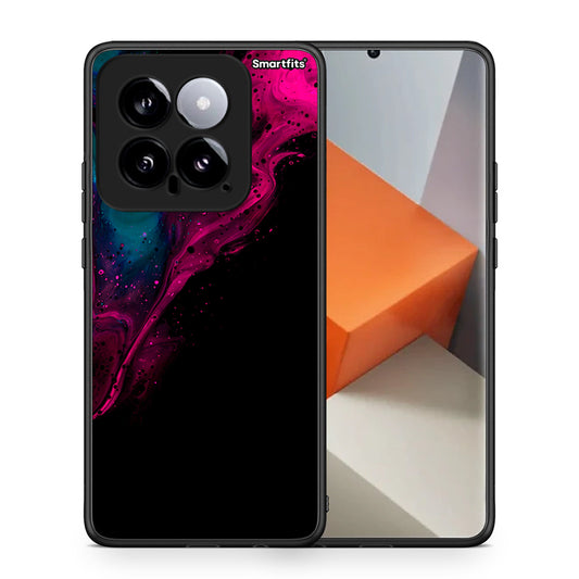 Θήκη Xiaomi 14 5G Pink Black Watercolor από τη Smartfits με σχέδιο στο πίσω μέρος και μαύρο περίβλημα | Xiaomi 14 5G Pink Black Watercolor case with colorful back and black bezels