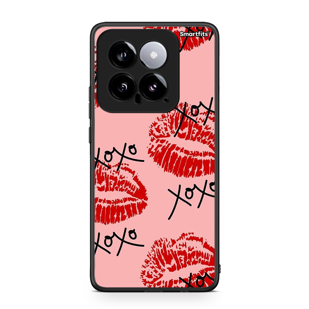Xiaomi 14 5G XOXO Lips θήκη από τη Smartfits με σχέδιο στο πίσω μέρος και μαύρο περίβλημα | Smartphone case with colorful back and black bezels by Smartfits
