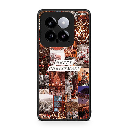Xiaomi 14 5G Xmas Collage θήκη από τη Smartfits με σχέδιο στο πίσω μέρος και μαύρο περίβλημα | Smartphone case with colorful back and black bezels by Smartfits
