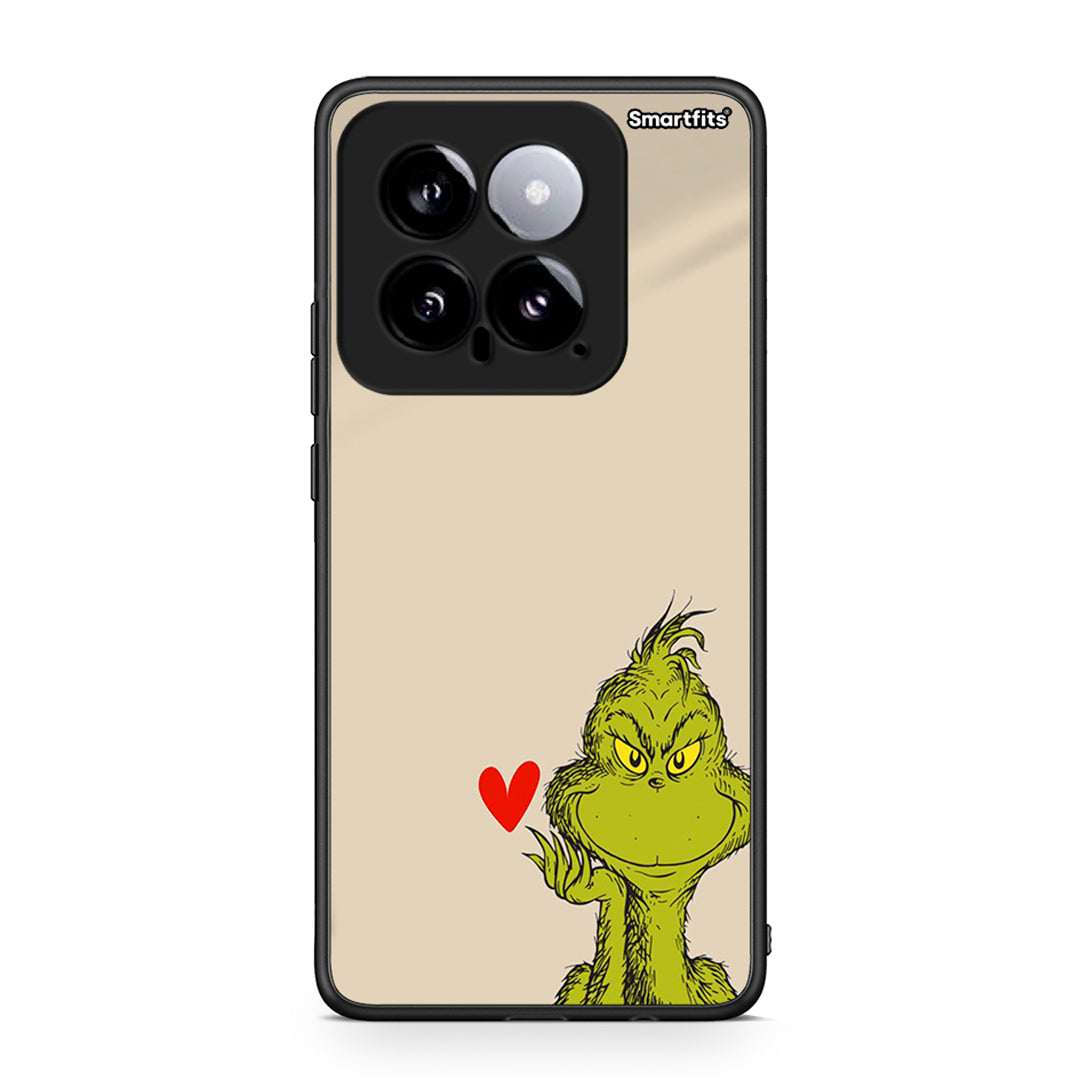 Xiaomi 14 5G Xmas Grinch θήκη από τη Smartfits με σχέδιο στο πίσω μέρος και μαύρο περίβλημα | Smartphone case with colorful back and black bezels by Smartfits