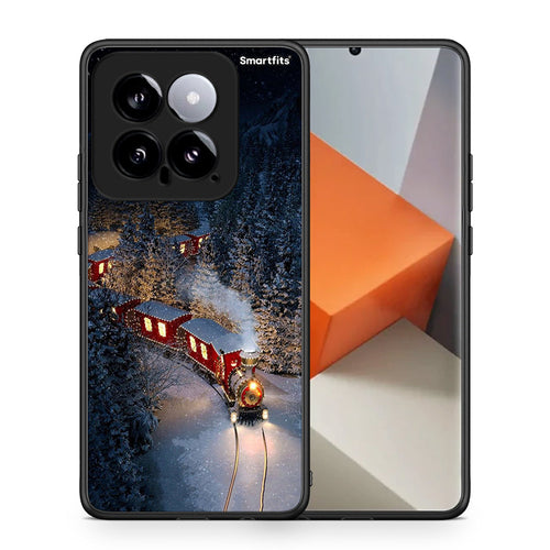 Θήκη Xiaomi 14 5G Xmas Train από τη Smartfits με σχέδιο στο πίσω μέρος και μαύρο περίβλημα | Xiaomi 14 5G Xmas Train case with colorful back and black bezels