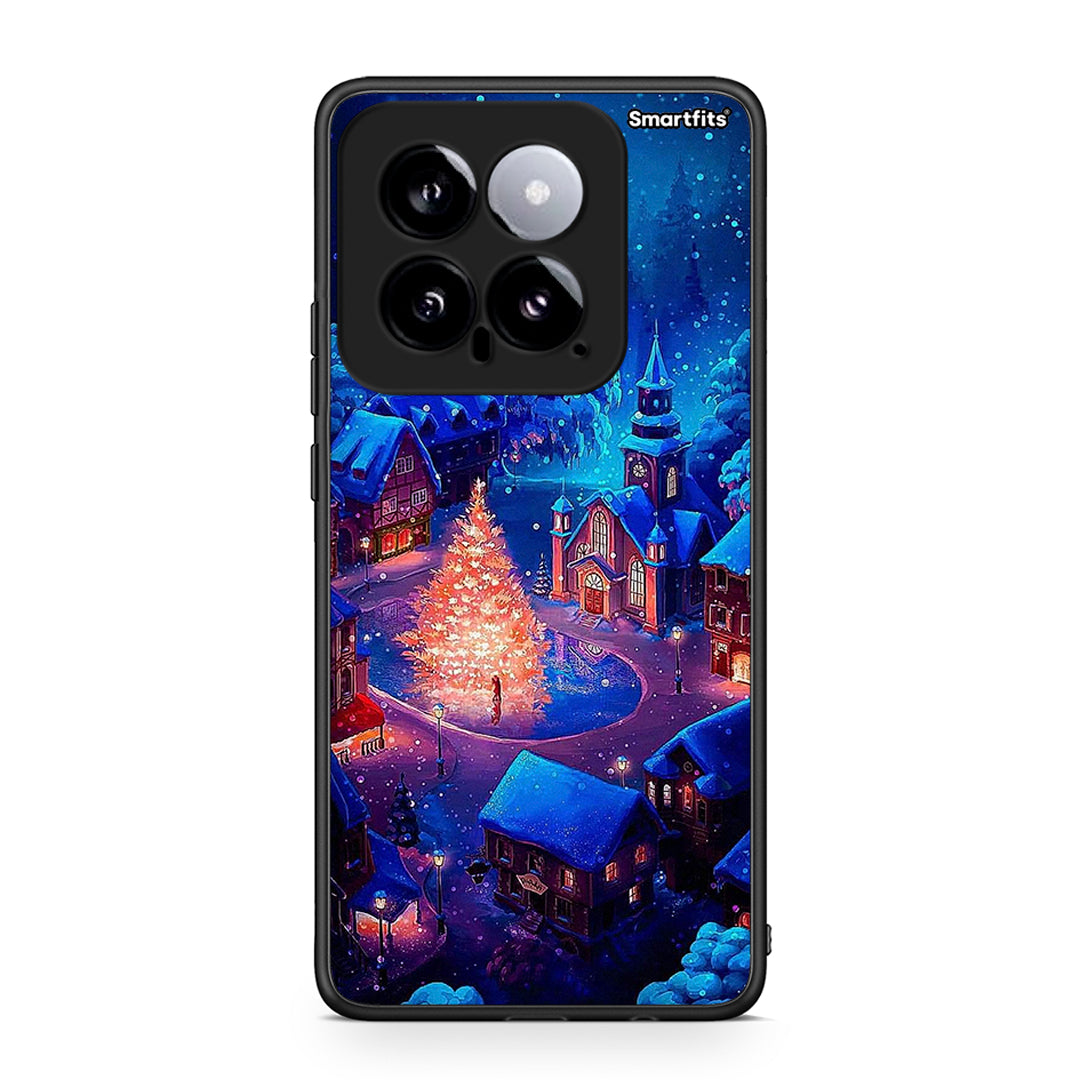Xiaomi 14 5G Xmas Village θήκη από τη Smartfits με σχέδιο στο πίσω μέρος και μαύρο περίβλημα | Smartphone case with colorful back and black bezels by Smartfits