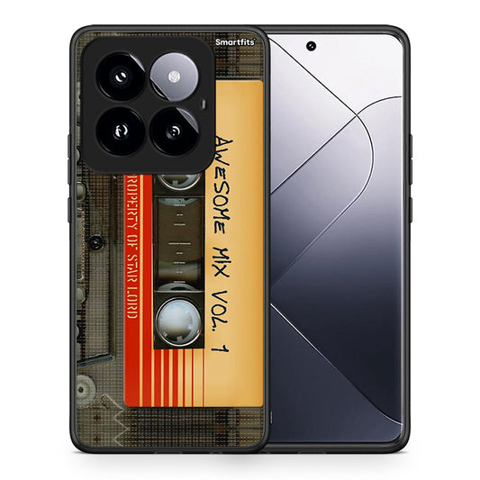 Θήκη Xiaomi 14 Pro 5G Awesome Mix από τη Smartfits με σχέδιο στο πίσω μέρος και μαύρο περίβλημα | Xiaomi 14 Pro 5G Awesome Mix case with colorful back and black bezels