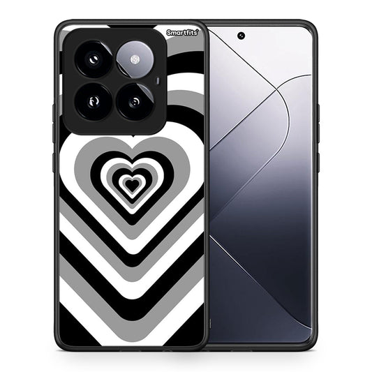 Θήκη Xiaomi 14 Pro 5G Black Hearts από τη Smartfits με σχέδιο στο πίσω μέρος και μαύρο περίβλημα | Xiaomi 14 Pro 5G Black Hearts case with colorful back and black bezels