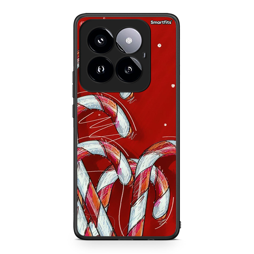 Xiaomi 14 Pro 5G Candy Cane θήκη από τη Smartfits με σχέδιο στο πίσω μέρος και μαύρο περίβλημα | Smartphone case with colorful back and black bezels by Smartfits