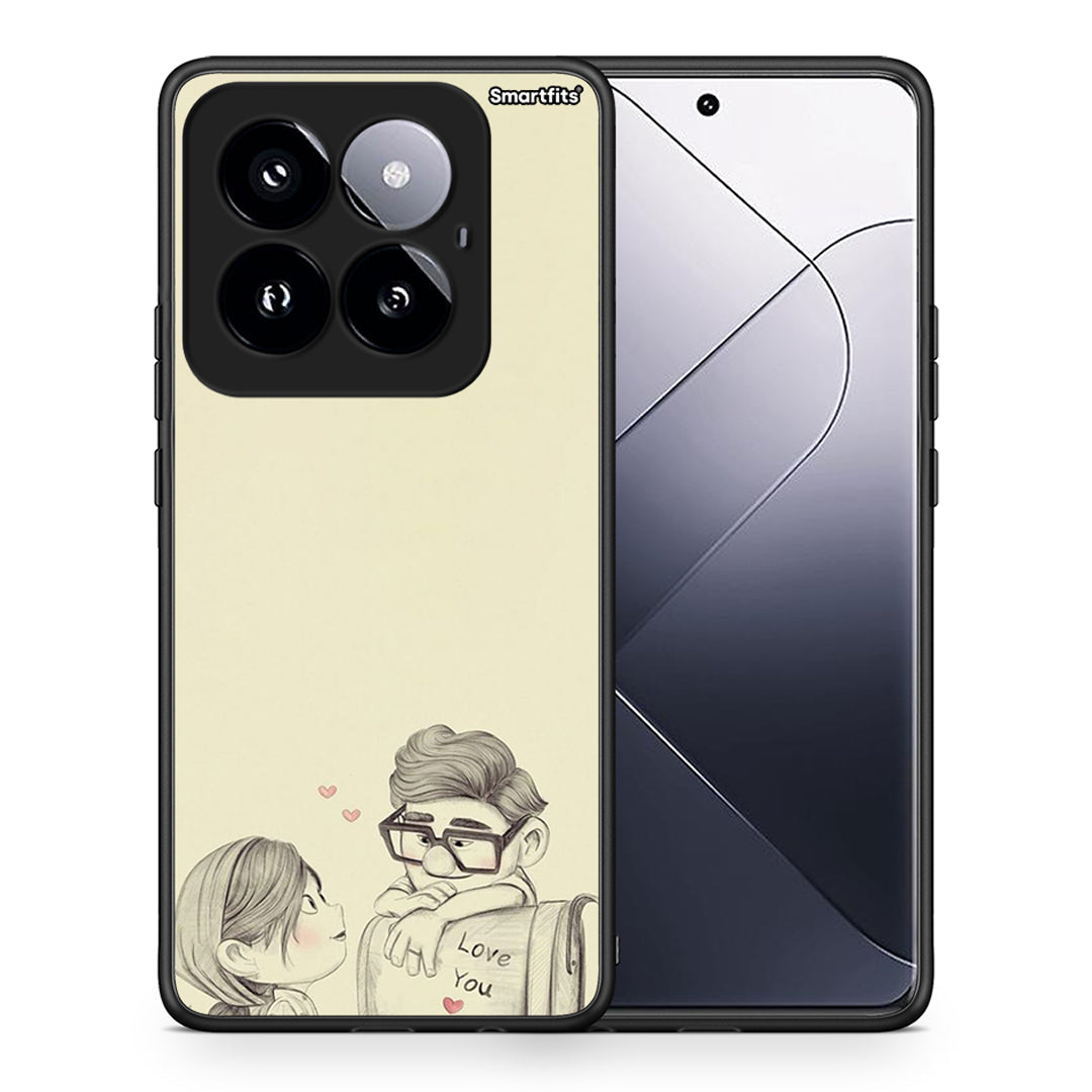 Θήκη Xiaomi 14 Pro 5G Carl And Ellie από τη Smartfits με σχέδιο στο πίσω μέρος και μαύρο περίβλημα | Xiaomi 14 Pro 5G Carl And Ellie case with colorful back and black bezels