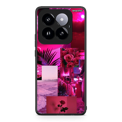 Xiaomi 14 Pro 5G Collage Red Roses Θήκη Αγίου Βαλεντίνου από τη Smartfits με σχέδιο στο πίσω μέρος και μαύρο περίβλημα | Smartphone case with colorful back and black bezels by Smartfits