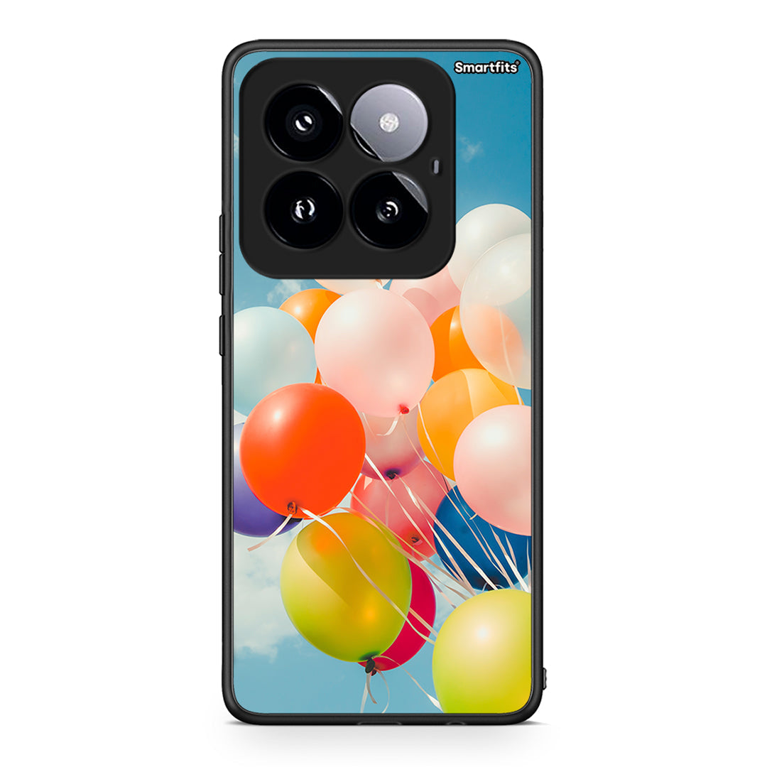 Xiaomi 14 Pro 5G Colorful Balloons θήκη από τη Smartfits με σχέδιο στο πίσω μέρος και μαύρο περίβλημα | Smartphone case with colorful back and black bezels by Smartfits