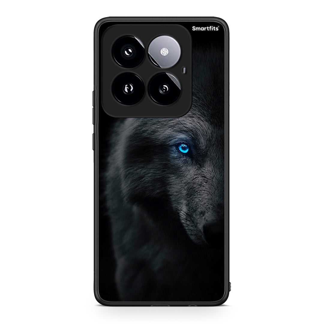 Xiaomi 14 Pro 5G Dark Wolf θήκη από τη Smartfits με σχέδιο στο πίσω μέρος και μαύρο περίβλημα | Smartphone case with colorful back and black bezels by Smartfits