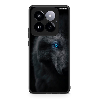 Xiaomi 14 Pro 5G Dark Wolf θήκη από τη Smartfits με σχέδιο στο πίσω μέρος και μαύρο περίβλημα | Smartphone case with colorful back and black bezels by Smartfits