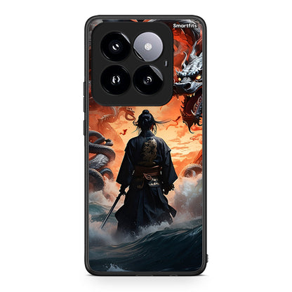 Xiaomi 14 Pro 5G Dragons Fight θήκη από τη Smartfits με σχέδιο στο πίσω μέρος και μαύρο περίβλημα | Smartphone case with colorful back and black bezels by Smartfits