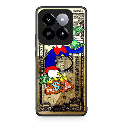 Xiaomi 14 Pro 5G Duck Money Θήκη από τη Smartfits με σχέδιο στο πίσω μέρος και μαύρο περίβλημα | Smartphone case with colorful back and black bezels by Smartfits