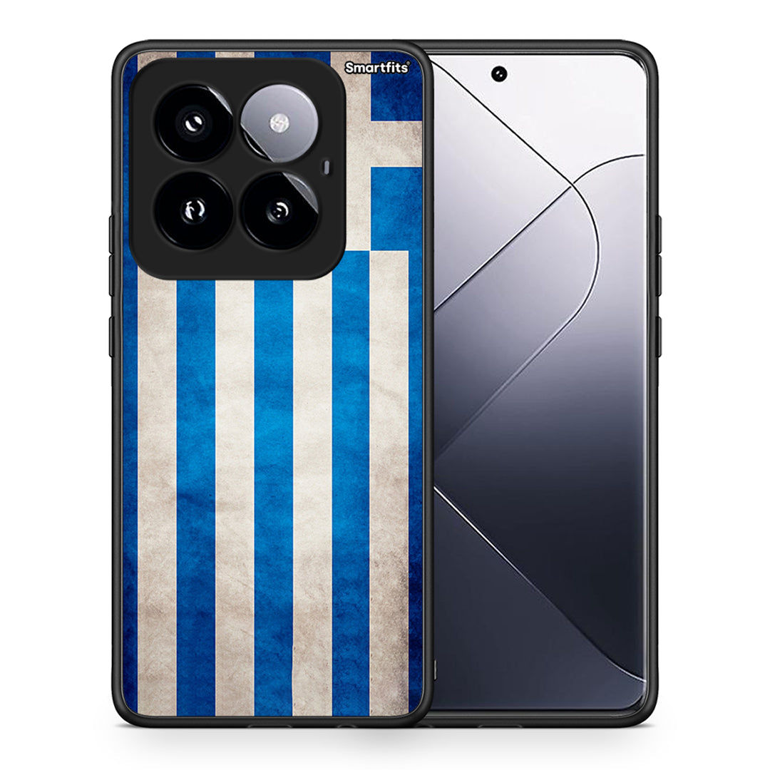 Θήκη Xiaomi 14 Pro 5G Greek Flag από τη Smartfits με σχέδιο στο πίσω μέρος και μαύρο περίβλημα | Xiaomi 14 Pro 5G Greek Flag case with colorful back and black bezels