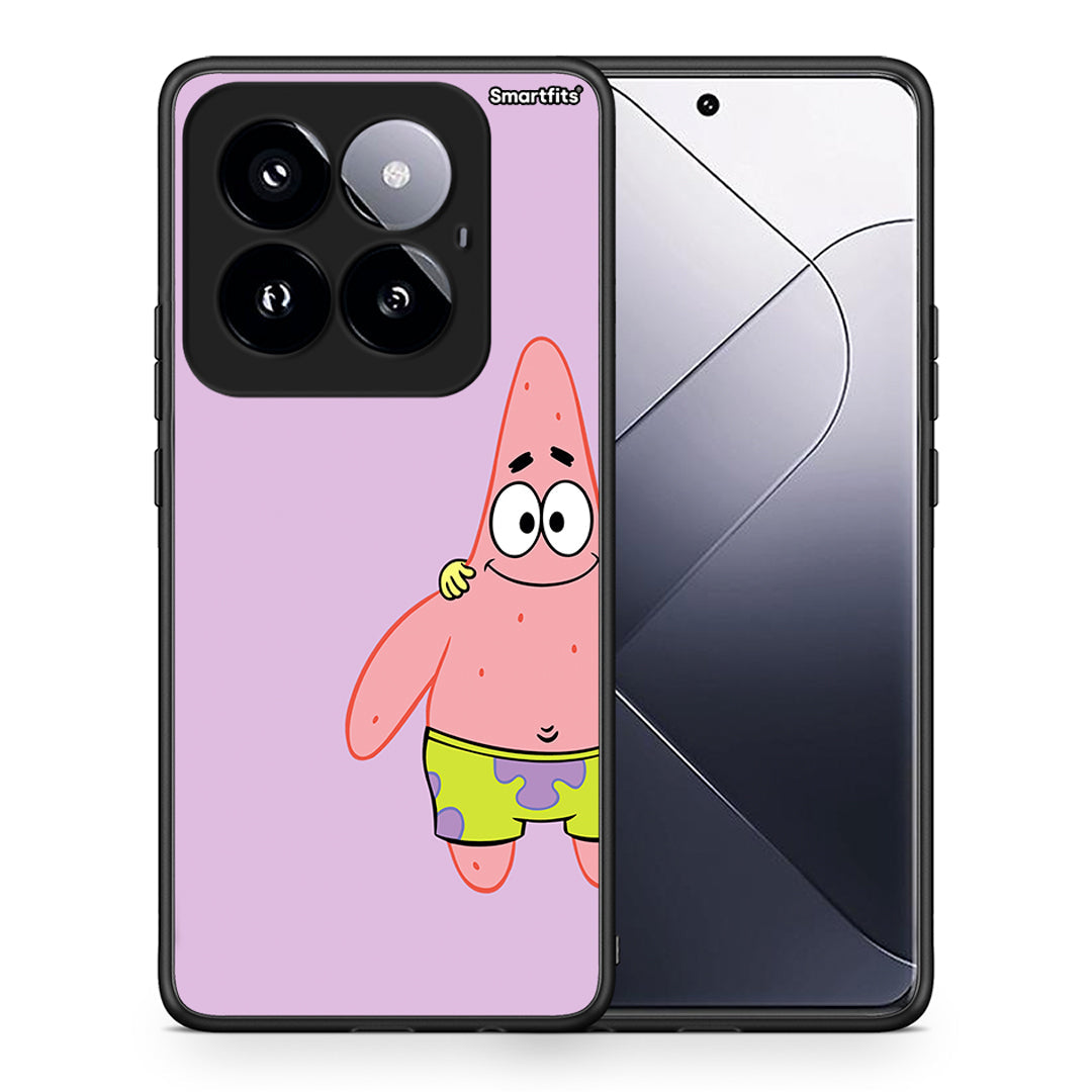 Θήκη Xiaomi 14 Pro 5G Friends Patrick από τη Smartfits με σχέδιο στο πίσω μέρος και μαύρο περίβλημα | Xiaomi 14 Pro 5G Friends Patrick case with colorful back and black bezels