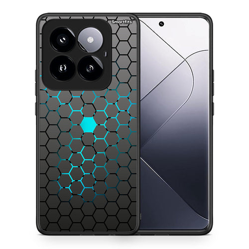 Θήκη Xiaomi 14 Pro 5G Hexagonal Geometric από τη Smartfits με σχέδιο στο πίσω μέρος και μαύρο περίβλημα | Xiaomi 14 Pro 5G Hexagonal Geometric case with colorful back and black bezels
