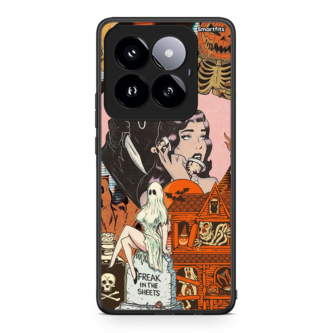 Xiaomi 14 Pro 5G Halloween Collage Θήκη από τη Smartfits με σχέδιο στο πίσω μέρος και μαύρο περίβλημα | Smartphone case with colorful back and black bezels by Smartfits