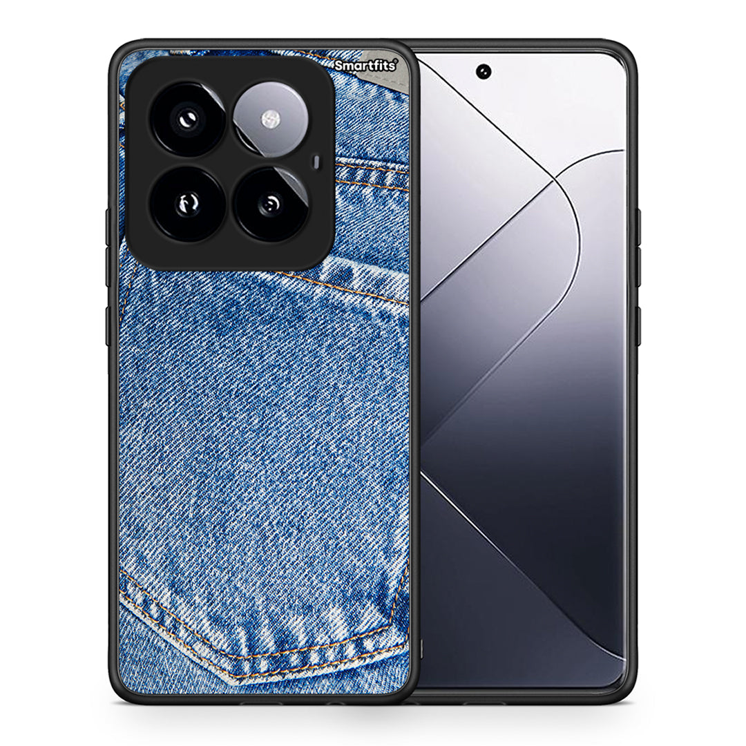 Θήκη Xiaomi 14 Pro 5G Jeans Pocket από τη Smartfits με σχέδιο στο πίσω μέρος και μαύρο περίβλημα | Xiaomi 14 Pro 5G Jeans Pocket case with colorful back and black bezels