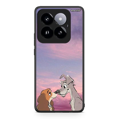 Xiaomi 14 Pro 5G Lady And Tramp θήκη από τη Smartfits με σχέδιο στο πίσω μέρος και μαύρο περίβλημα | Smartphone case with colorful back and black bezels by Smartfits