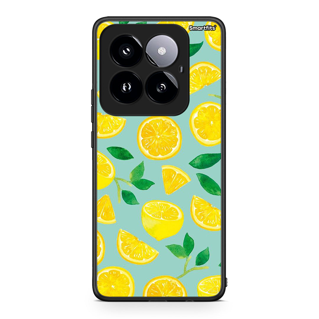 Xiaomi 14 Pro 5G Lemons θήκη από τη Smartfits με σχέδιο στο πίσω μέρος και μαύρο περίβλημα | Smartphone case with colorful back and black bezels by Smartfits