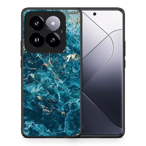 Θήκη Xiaomi 14 Pro 5G Marble Blue από τη Smartfits με σχέδιο στο πίσω μέρος και μαύρο περίβλημα | Xiaomi 14 Pro 5G Marble Blue case with colorful back and black bezels