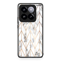 Thumbnail for 44 - Xiaomi 14 Pro 5G Gold Geometric Marble case, cover, bumper