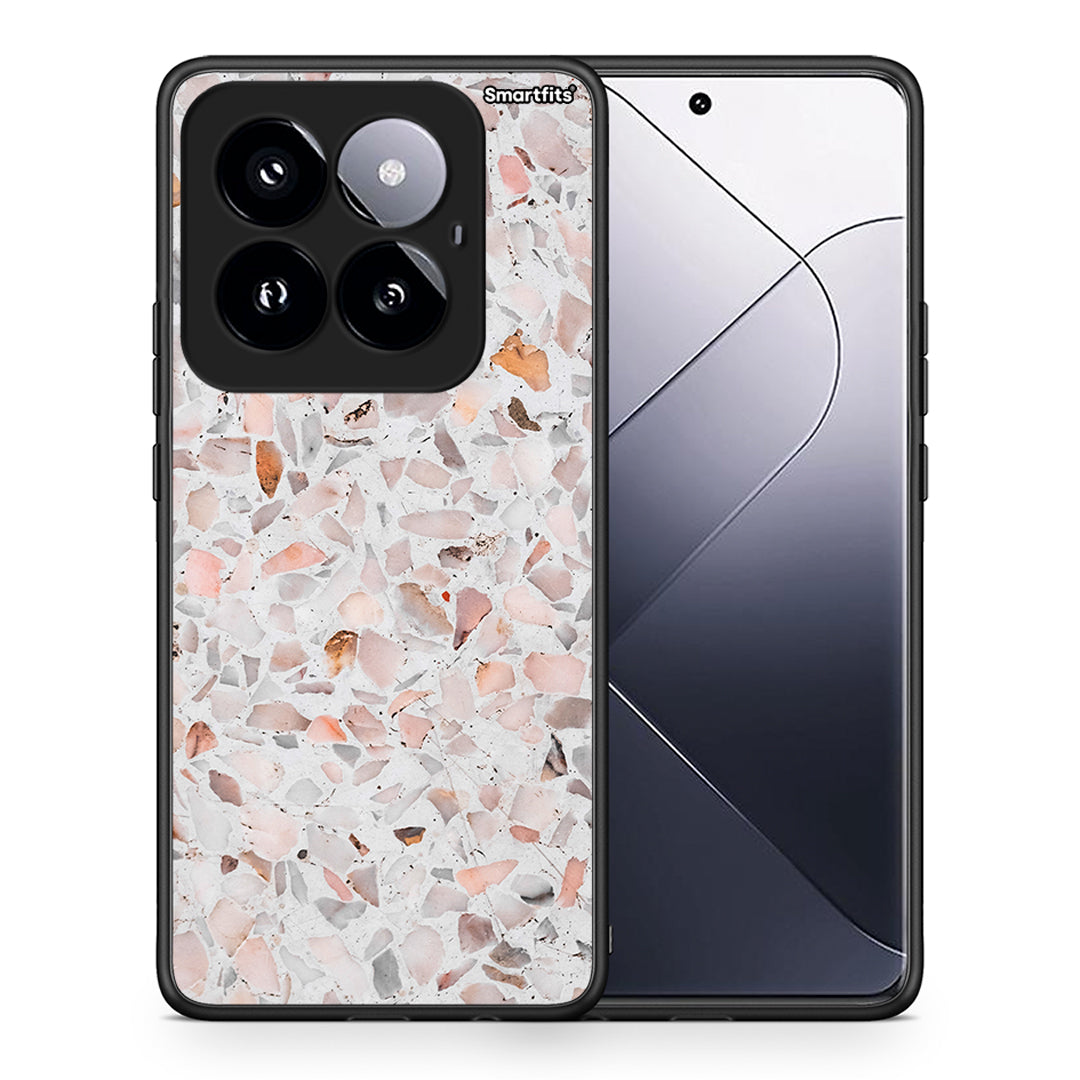 Θήκη Xiaomi 14 Pro 5G Marble Terrazzo από τη Smartfits με σχέδιο στο πίσω μέρος και μαύρο περίβλημα | Xiaomi 14 Pro 5G Marble Terrazzo case with colorful back and black bezels