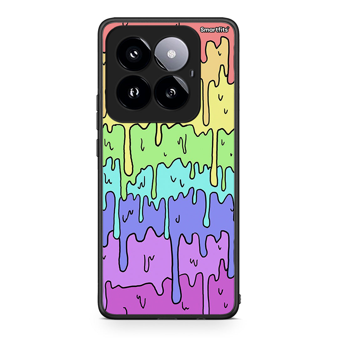 Xiaomi 14 Pro 5G Melting Rainbow θήκη από τη Smartfits με σχέδιο στο πίσω μέρος και μαύρο περίβλημα | Smartphone case with colorful back and black bezels by Smartfits