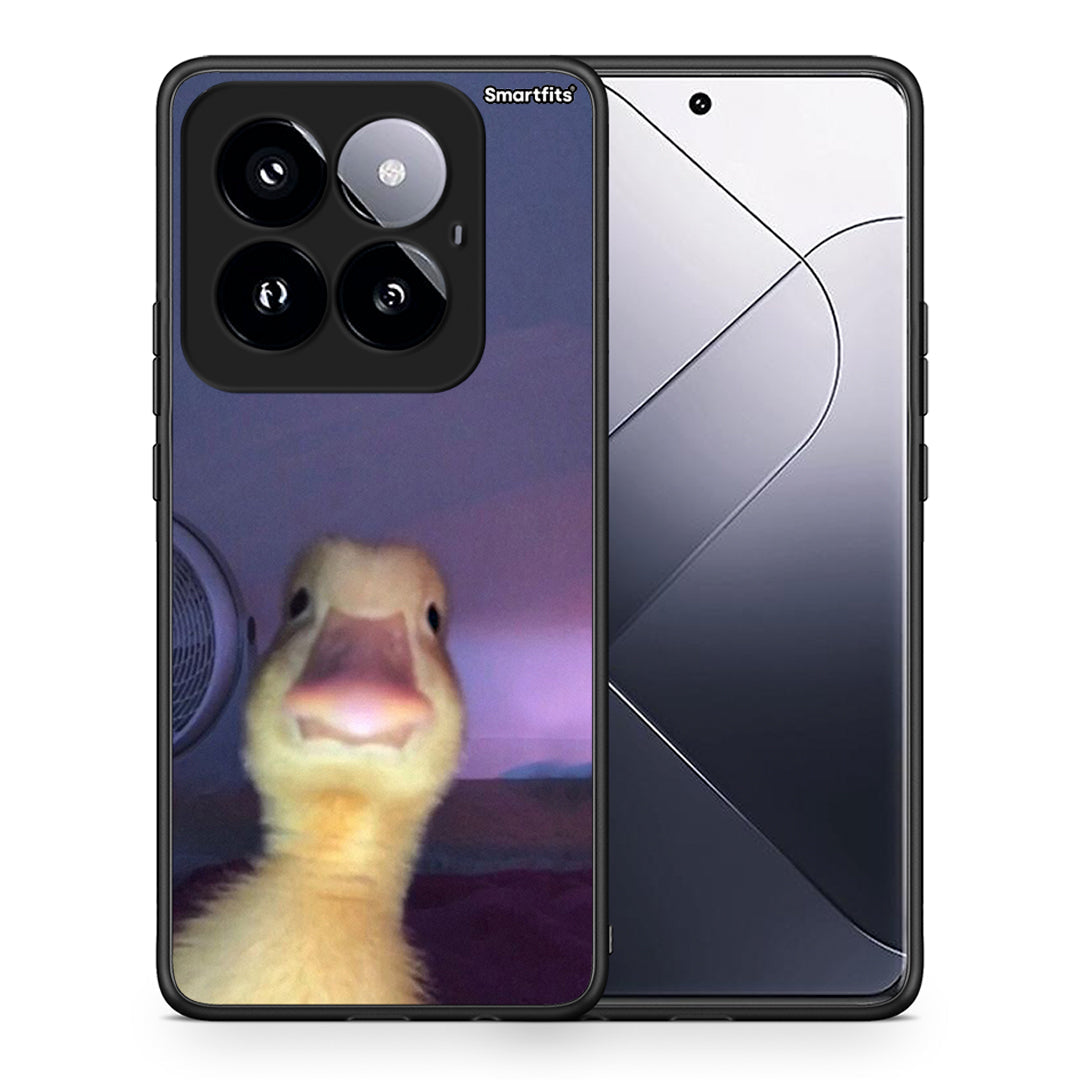 Θήκη Xiaomi 14 Pro 5G Meme Duck από τη Smartfits με σχέδιο στο πίσω μέρος και μαύρο περίβλημα | Xiaomi 14 Pro 5G Meme Duck case with colorful back and black bezels