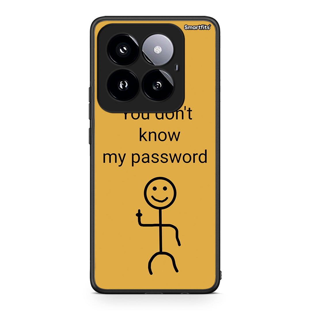 Xiaomi 14 Pro 5G My Password Θήκη από τη Smartfits με σχέδιο στο πίσω μέρος και μαύρο περίβλημα | Smartphone case with colorful back and black bezels by Smartfits