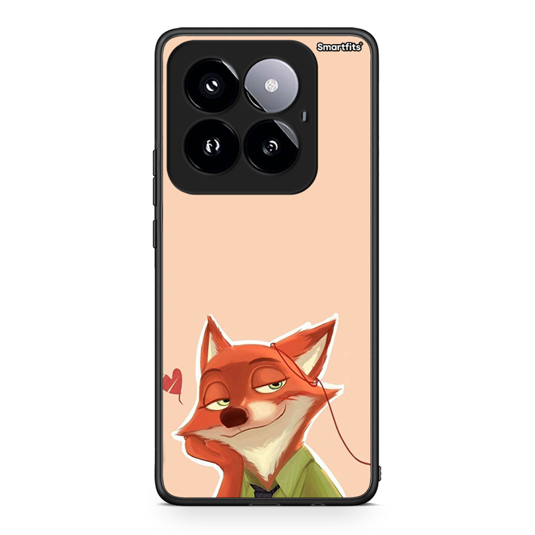 Xiaomi 14 Pro 5G Nick Wilde And Judy Hopps Love 1 θήκη από τη Smartfits με σχέδιο στο πίσω μέρος και μαύρο περίβλημα | Smartphone case with colorful back and black bezels by Smartfits