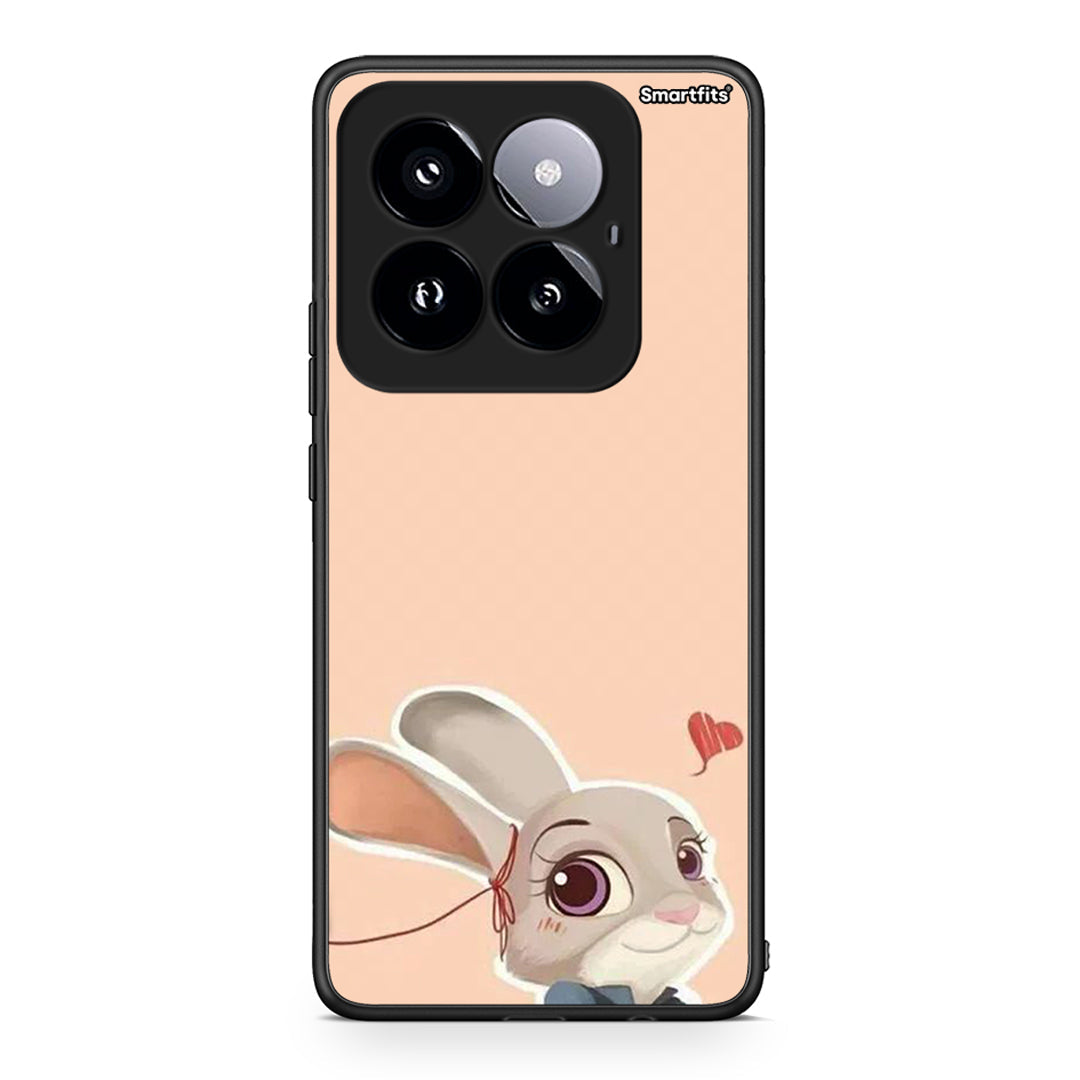 Xiaomi 14 Pro 5G Nick Wilde And Judy Hopps Love 2 θήκη από τη Smartfits με σχέδιο στο πίσω μέρος και μαύρο περίβλημα | Smartphone case with colorful back and black bezels by Smartfits