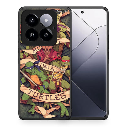 Θήκη Xiaomi 14 Pro 5G Ninja Turtles από τη Smartfits με σχέδιο στο πίσω μέρος και μαύρο περίβλημα | Xiaomi 14 Pro 5G Ninja Turtles case with colorful back and black bezels