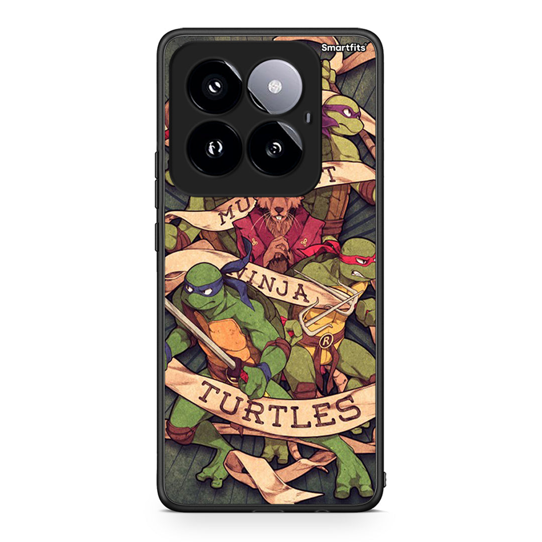 Xiaomi 14 Pro 5G Ninja Turtles θήκη από τη Smartfits με σχέδιο στο πίσω μέρος και μαύρο περίβλημα | Smartphone case with colorful back and black bezels by Smartfits