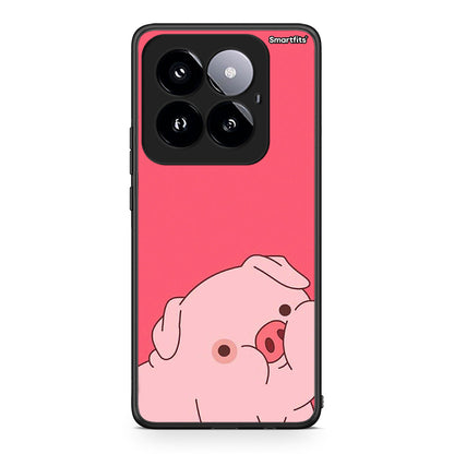 Xiaomi 14 Pro 5G Pig Love 1 Θήκη Αγίου Βαλεντίνου από τη Smartfits με σχέδιο στο πίσω μέρος και μαύρο περίβλημα | Smartphone case with colorful back and black bezels by Smartfits
