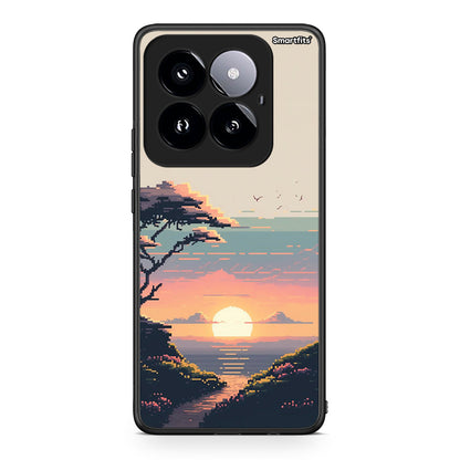 Xiaomi 14 Pro 5G Pixel Sunset Θήκη από τη Smartfits με σχέδιο στο πίσω μέρος και μαύρο περίβλημα | Smartphone case with colorful back and black bezels by Smartfits