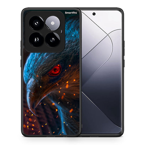 Θήκη Xiaomi 14 Pro 5G Eagle PopArt από τη Smartfits με σχέδιο στο πίσω μέρος και μαύρο περίβλημα | Xiaomi 14 Pro 5G Eagle PopArt case with colorful back and black bezels