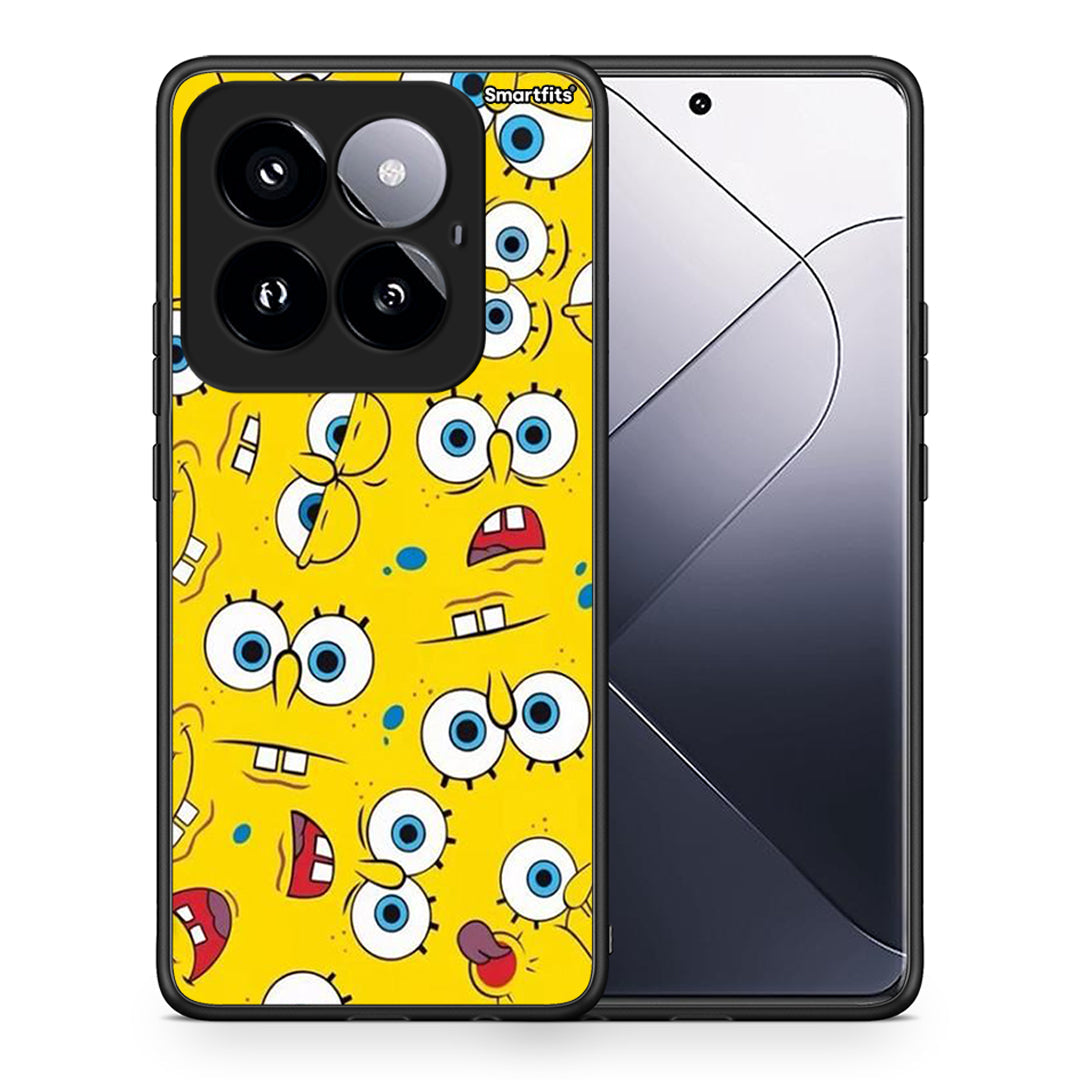 Θήκη Xiaomi 14 Pro 5G Sponge PopArt από τη Smartfits με σχέδιο στο πίσω μέρος και μαύρο περίβλημα | Xiaomi 14 Pro 5G Sponge PopArt case with colorful back and black bezels