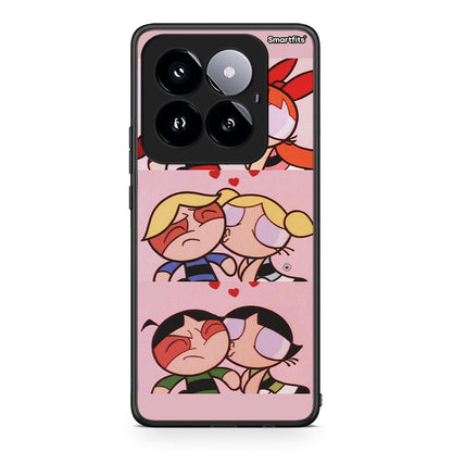 Xiaomi 14 Pro 5G Puff Love Θήκη Αγίου Βαλεντίνου από τη Smartfits με σχέδιο στο πίσω μέρος και μαύρο περίβλημα | Smartphone case with colorful back and black bezels by Smartfits