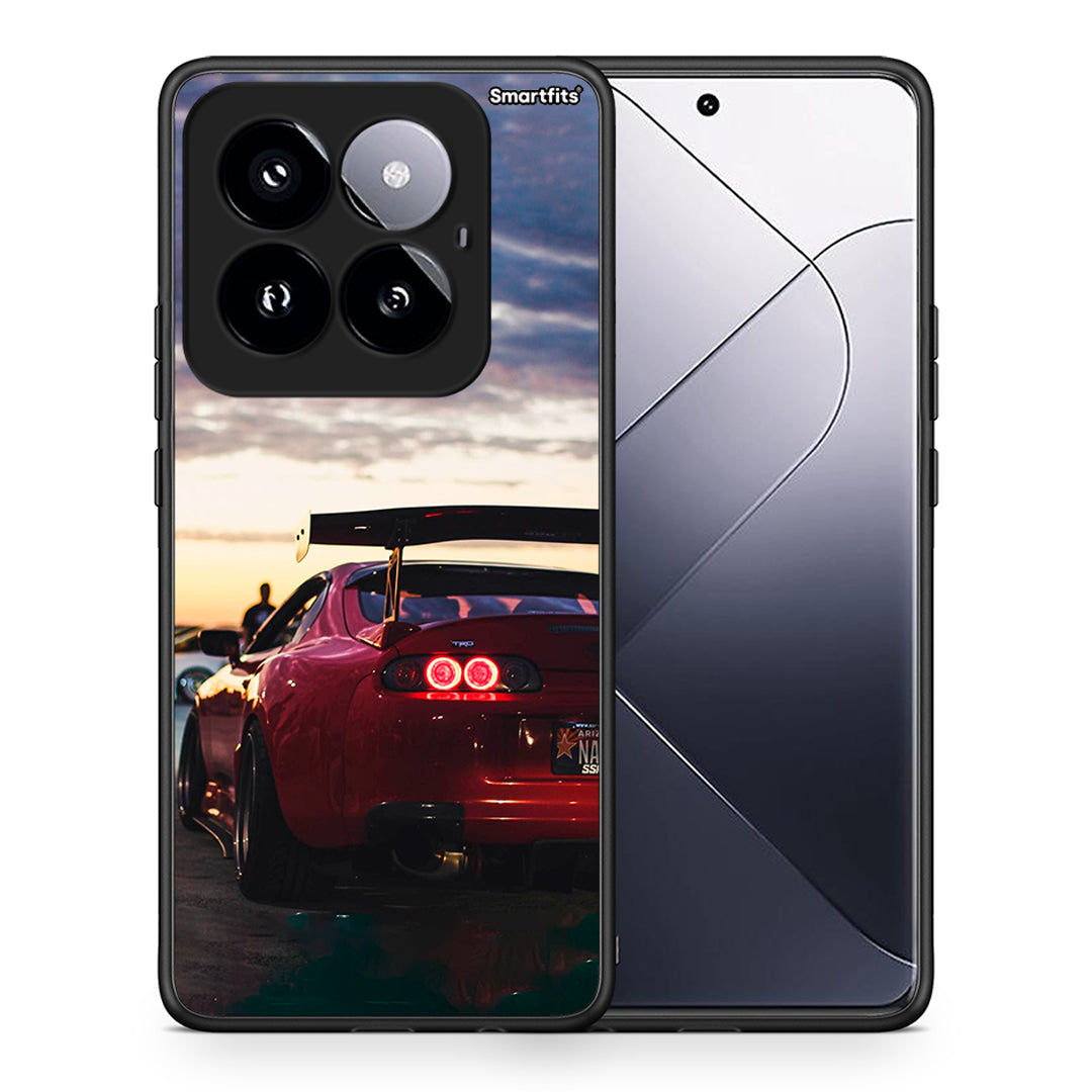 Θήκη Xiaomi 14 Pro 5G Racing Supra από τη Smartfits με σχέδιο στο πίσω μέρος και μαύρο περίβλημα | Xiaomi 14 Pro 5G Racing Supra case with colorful back and black bezels