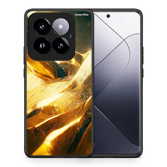 Θήκη Xiaomi 14 Pro 5G Real Gold από τη Smartfits με σχέδιο στο πίσω μέρος και μαύρο περίβλημα | Xiaomi 14 Pro 5G Real Gold case with colorful back and black bezels