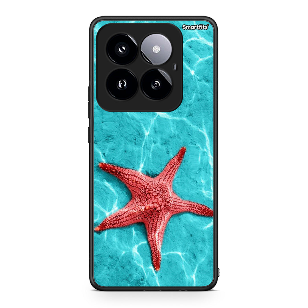 Xiaomi 14 Pro 5G Red Starfish Θήκη από τη Smartfits με σχέδιο στο πίσω μέρος και μαύρο περίβλημα | Smartphone case with colorful back and black bezels by Smartfits