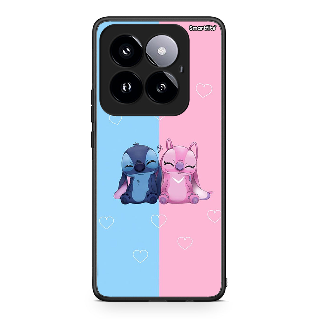 Xiaomi 14 Pro 5G Stitch And Angel θήκη από τη Smartfits με σχέδιο στο πίσω μέρος και μαύρο περίβλημα | Smartphone case with colorful back and black bezels by Smartfits