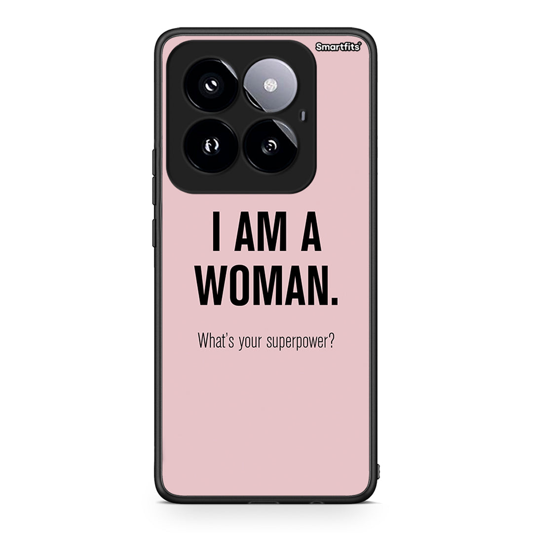 Xiaomi 14 Pro 5G Superpower Woman θήκη από τη Smartfits με σχέδιο στο πίσω μέρος και μαύρο περίβλημα | Smartphone case with colorful back and black bezels by Smartfits