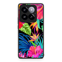 Thumbnail for Xiaomi 14 Pro 5G Tropical Flowers θήκη από τη Smartfits με σχέδιο στο πίσω μέρος και μαύρο περίβλημα | Smartphone case with colorful back and black bezels by Smartfits
