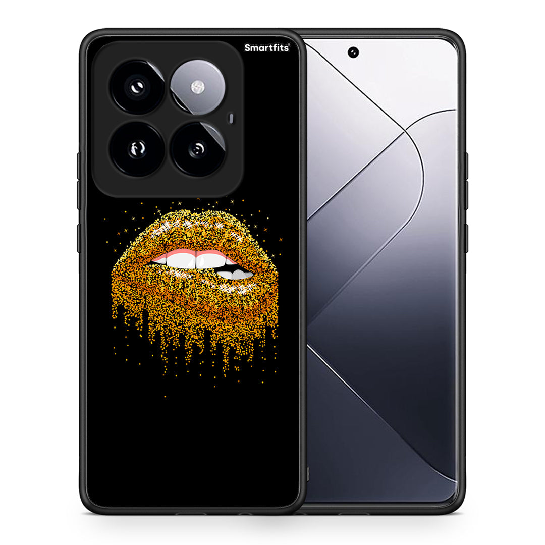 Θήκη Xiaomi 14 Pro 5G Golden Valentine από τη Smartfits με σχέδιο στο πίσω μέρος και μαύρο περίβλημα | Xiaomi 14 Pro 5G Golden Valentine case with colorful back and black bezels