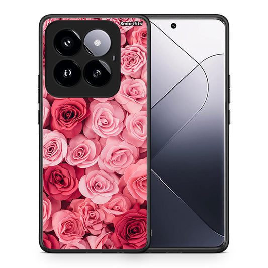 Θήκη Xiaomi 14 Pro 5G RoseGarden Valentine από τη Smartfits με σχέδιο στο πίσω μέρος και μαύρο περίβλημα | Xiaomi 14 Pro 5G RoseGarden Valentine case with colorful back and black bezels
