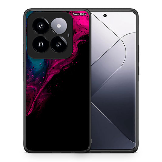 Θήκη Xiaomi 14 Pro 5G Pink Black Watercolor από τη Smartfits με σχέδιο στο πίσω μέρος και μαύρο περίβλημα | Xiaomi 14 Pro 5G Pink Black Watercolor case with colorful back and black bezels