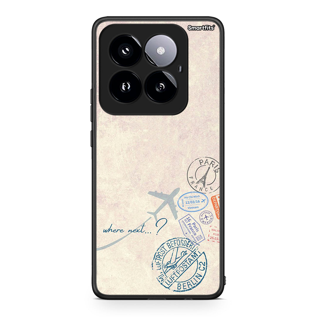 Xiaomi 14 Pro 5G Where Next Θήκη από τη Smartfits με σχέδιο στο πίσω μέρος και μαύρο περίβλημα | Smartphone case with colorful back and black bezels by Smartfits