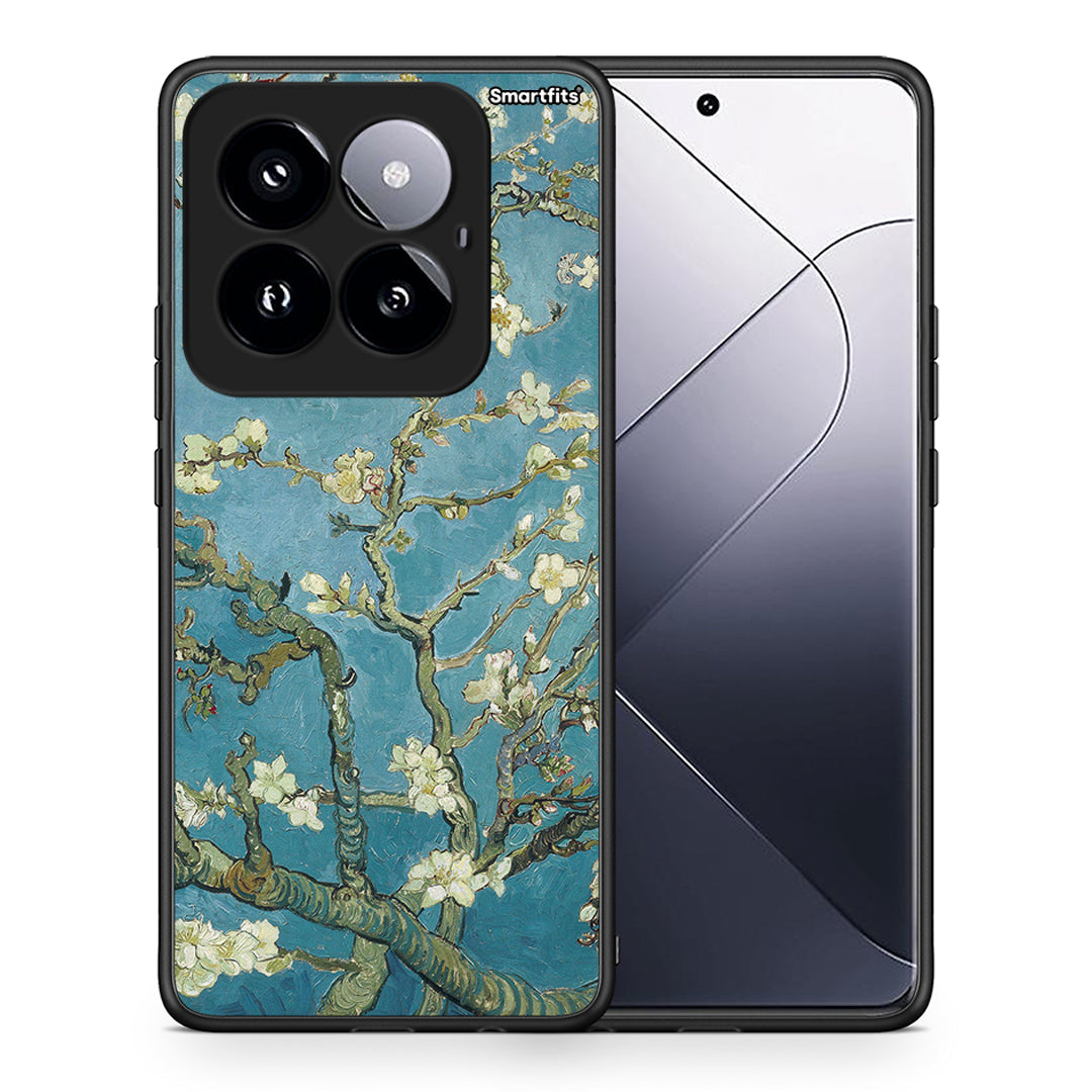 Θήκη Xiaomi 14 Pro 5G White Blossoms από τη Smartfits με σχέδιο στο πίσω μέρος και μαύρο περίβλημα | Xiaomi 14 Pro 5G White Blossoms case with colorful back and black bezels
