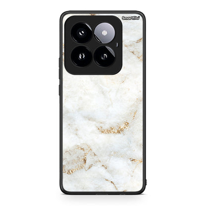 Xiaomi 14 Pro 5G White Gold Marble θήκη από τη Smartfits με σχέδιο στο πίσω μέρος και μαύρο περίβλημα | Smartphone case with colorful back and black bezels by Smartfits